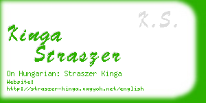 kinga straszer business card